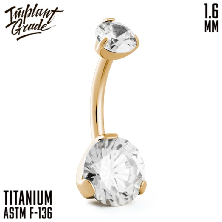 Банан Pure Crystal Gold Implant Grade 1.6 мм титан+PVD