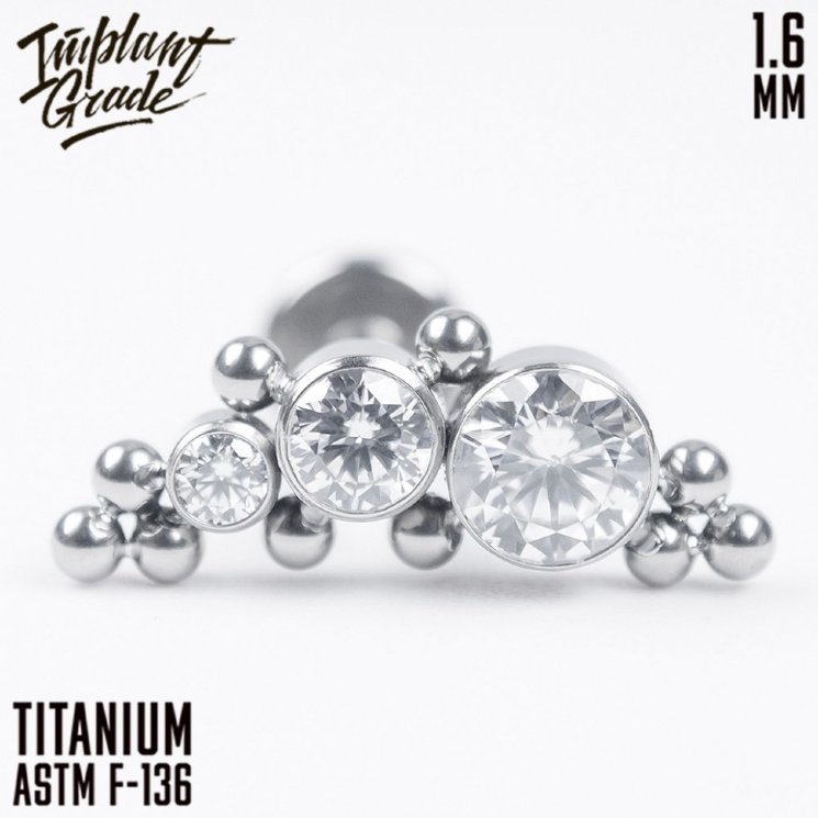 Накрутка кластер Bead Cassiopea right Implant Grade 1.6 мм титан