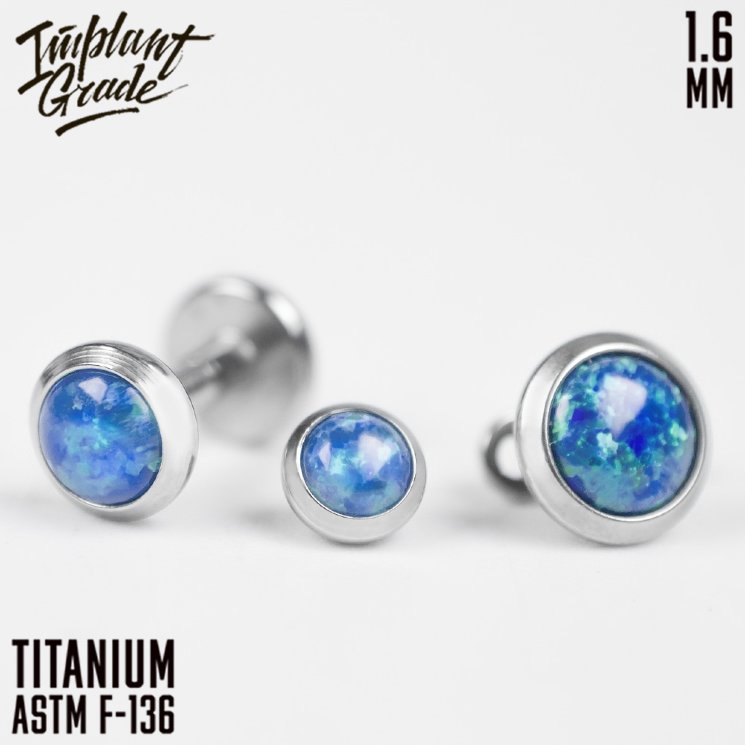 Накрутка с опалом 27 Implant Grade 1.6 мм титан