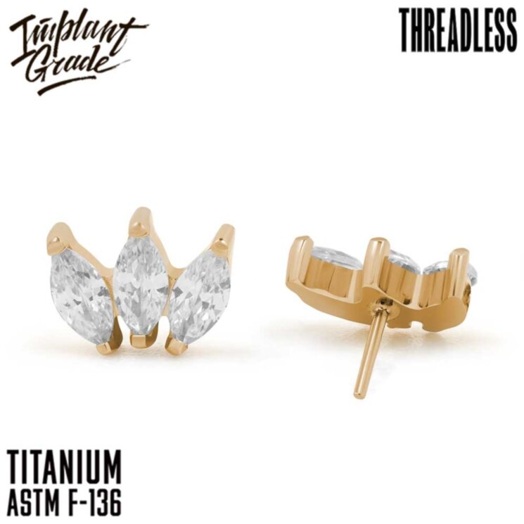 Топ Marquise vol.2 Gold Безрезьбовой Implant Grade титан+PVD