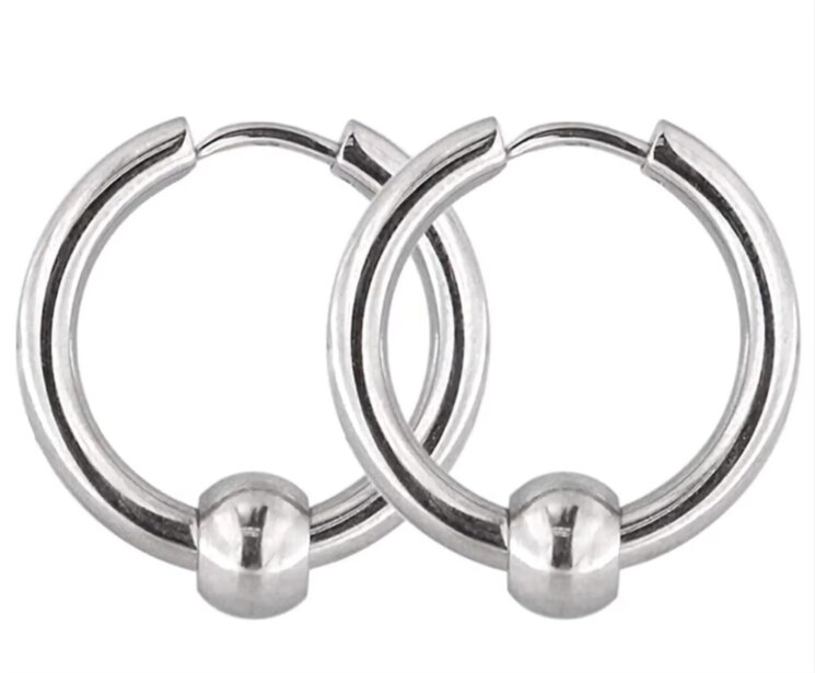 Серьга-кликер с шариком