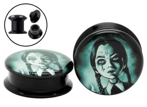 Плаги из акрила Девочка Уэнсди семейка Аддамс с внутренней резьбой (шт)