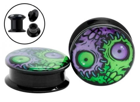 Плаги из акрила Глаза зомби с внутренней резьбой (шт)