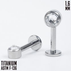 Лабрет с кристаллом Swarovski Титан