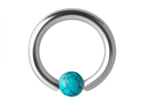 Кольца из стали с бирюзой