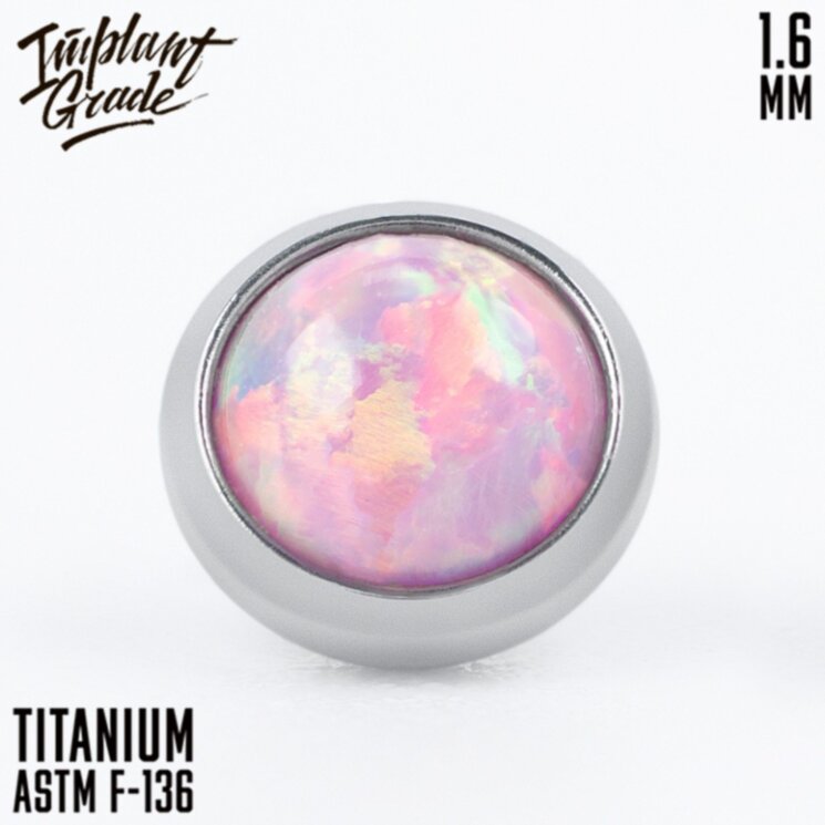 Накрутка с опалом 22 Implant Grade 1.6 мм титан