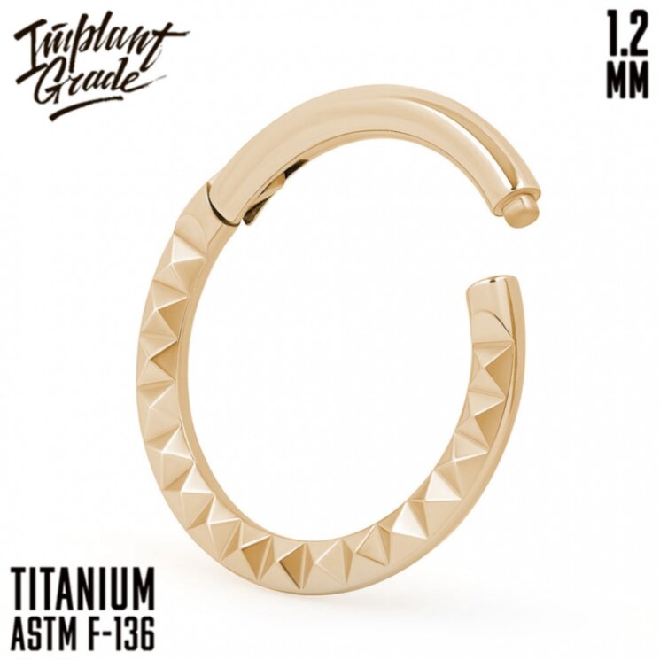 Кольцо-кликер Geometry side Gold Implant Grade 1.2 мм титан+PVD