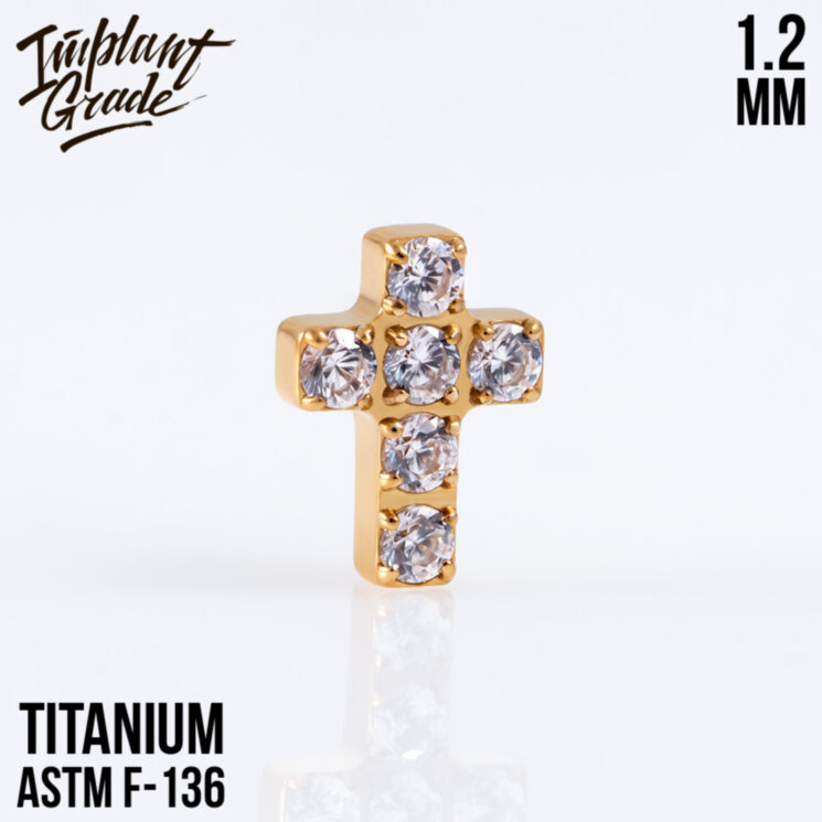 Накрутка Diamond Cross Gold Implant Grade 1.2 мм титан