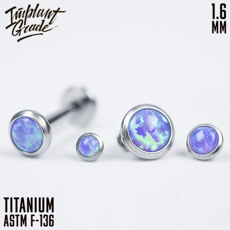Накрутка с опалом 40 Implant Grade 1.6 мм титан