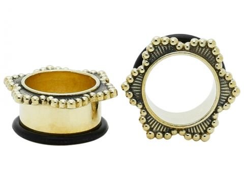 Тоннели для ушей из латуни Flower  (шт)