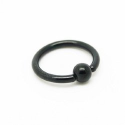 Кольцо для пирсинга черное 2,0мм
