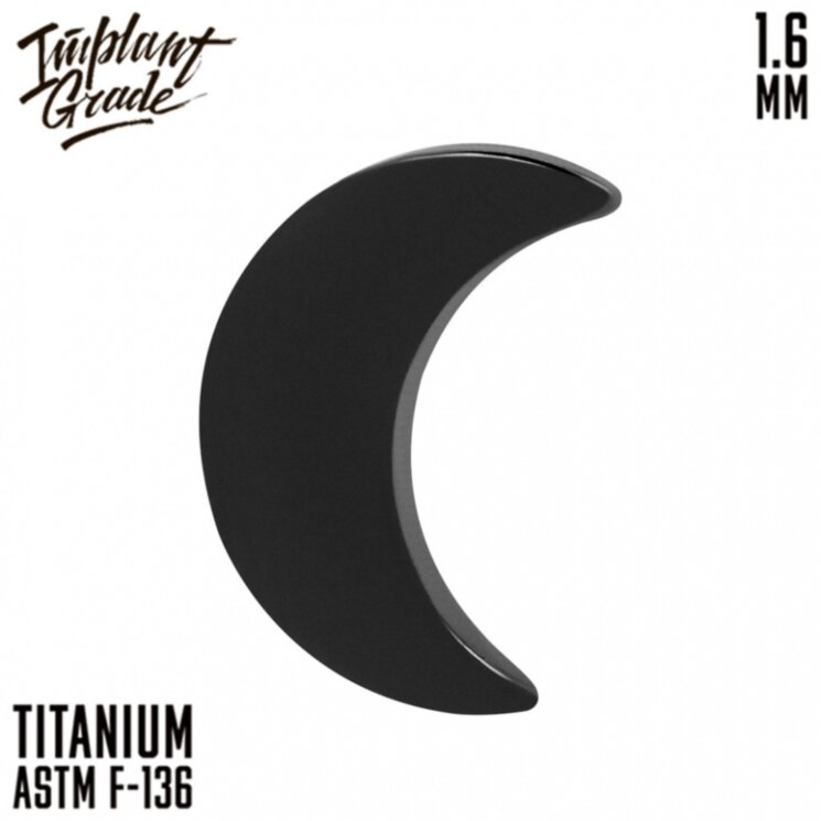 Накрутка Half moon Black Implant Grade 1.6 мм титан+PVD