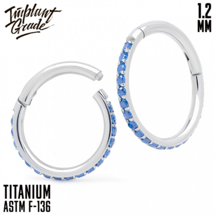 Кольцо-кликер Twilight Blue Implant Grade 1.2 мм титан