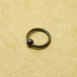 Кольцо для пирсинга черное 1.2мм (6-12мм)