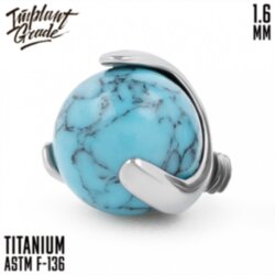 Накрутка шар в лапках Turquoise Implant Grade 1.6 мм титан