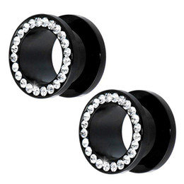 Тоннели в уши стальные Black crystals раскручивающиеся (шт)  