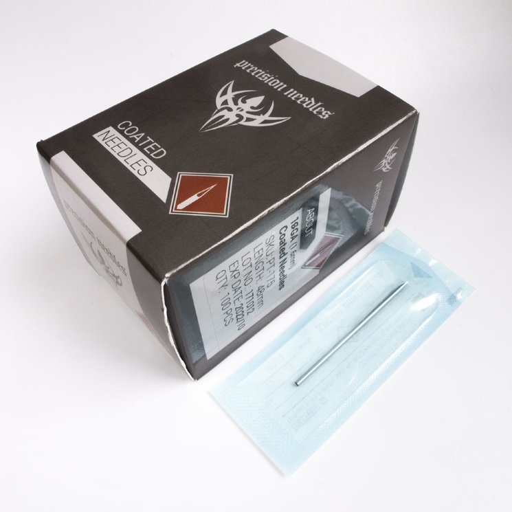 Игла для пирсинга Precision 18G с PTFE покрытием